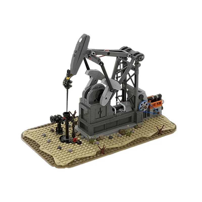 BuildMoc-maquinaria de excavación funcional, bomba de aceite Jack (Oil Derrick), juego de bloques de construcción, ladrillos de excavadora, juguete para regalo para niños