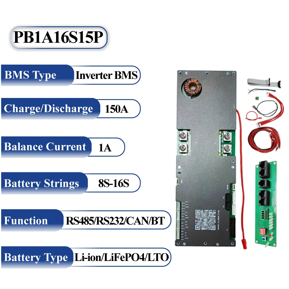 

Интеллектуальный инвертор JIKONG BMS JK PB1A16S15P для LiFePO4 Li-Ion LTO Bateria 1A активный стабилизатор 24 в 48 в 8S 16S 150 А домашняя энергосистема