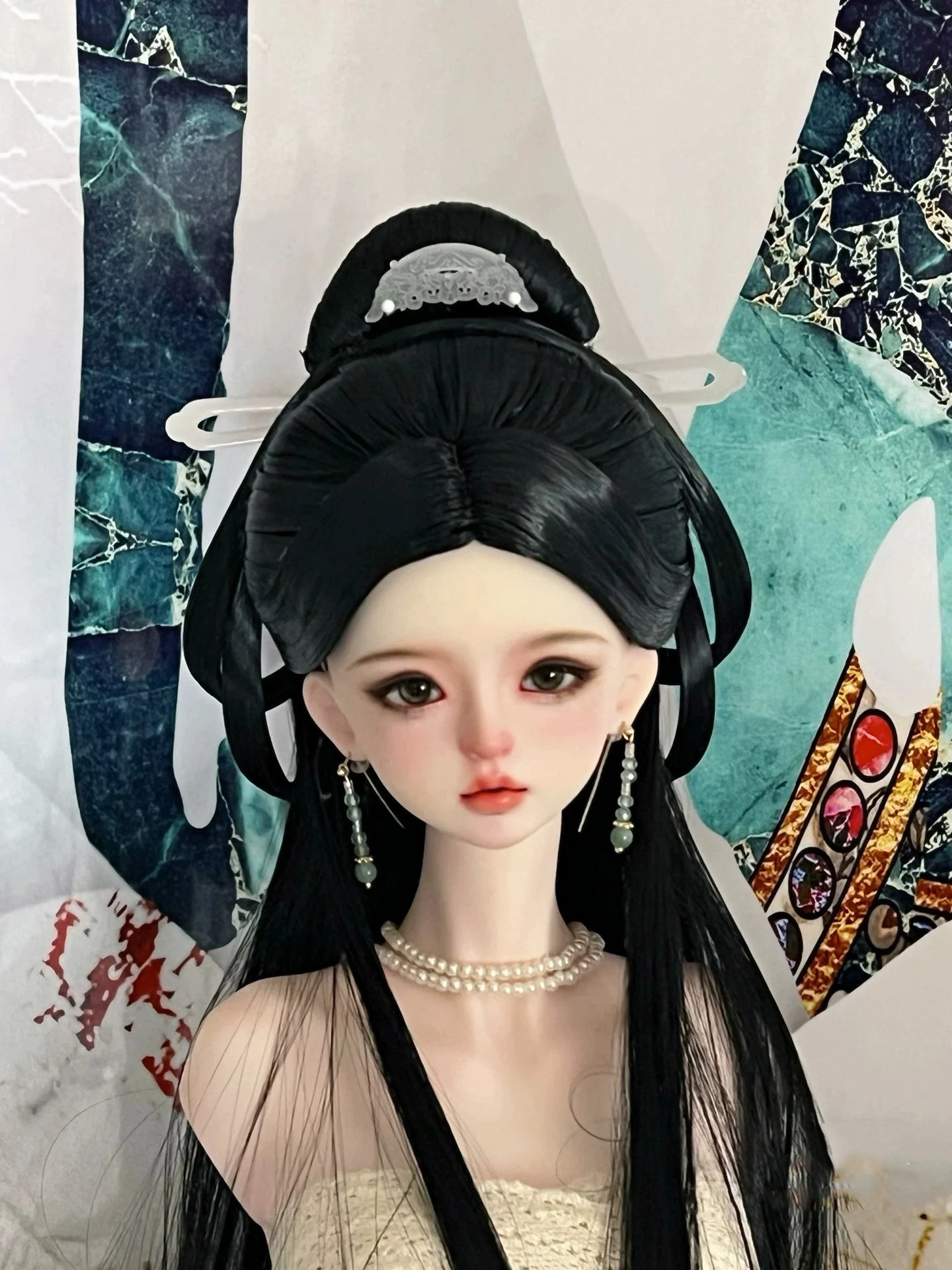 1/6 1/4 1/3 Schaal Oude Kostuum BJD Pop Pruiken Chinese Hanfu Vintage Haar Fee Pruik Voor MSD SD13 Meisje SSDF Accessoires A2075
