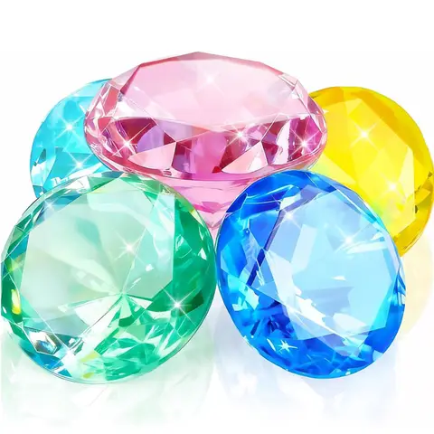 Extra Large Acrylic Diamond Faux Gemstone Size 80MM 60MM Pirate Treasure Props Halloween Birthday Wedding Party Gifts
