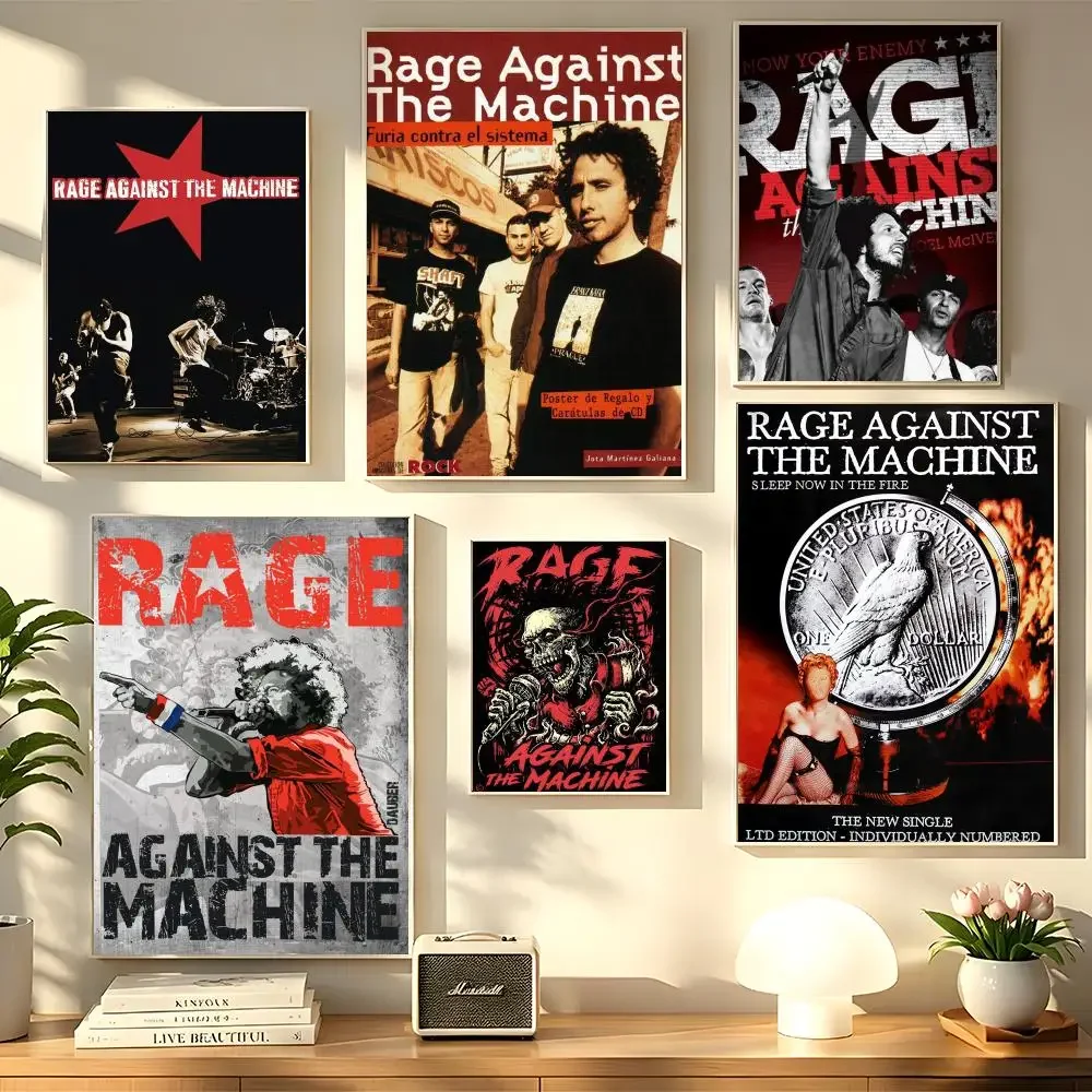 Band R-Rage A-Against the Machine Poster Decorative Wall Sticker Mural Print Artwork for Living Room Bedroom Hallway Home Decor
