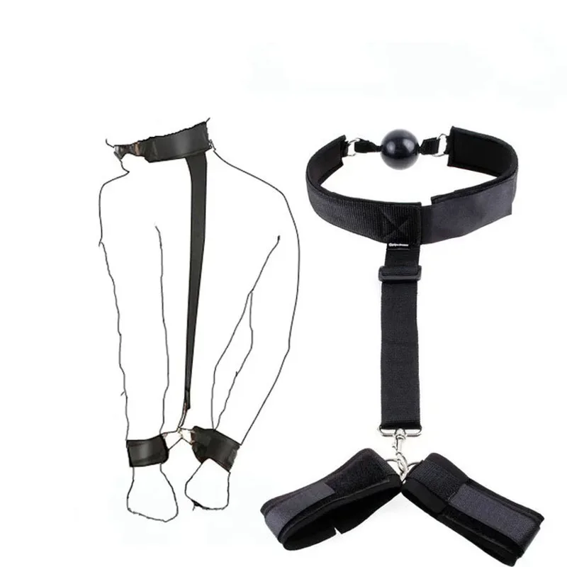 BDSM Toys For Couples Adjustable Handcuffs & Ankle Cuffs Adult Restraints Collar Erotic Bondage Set Fetish Adult Games