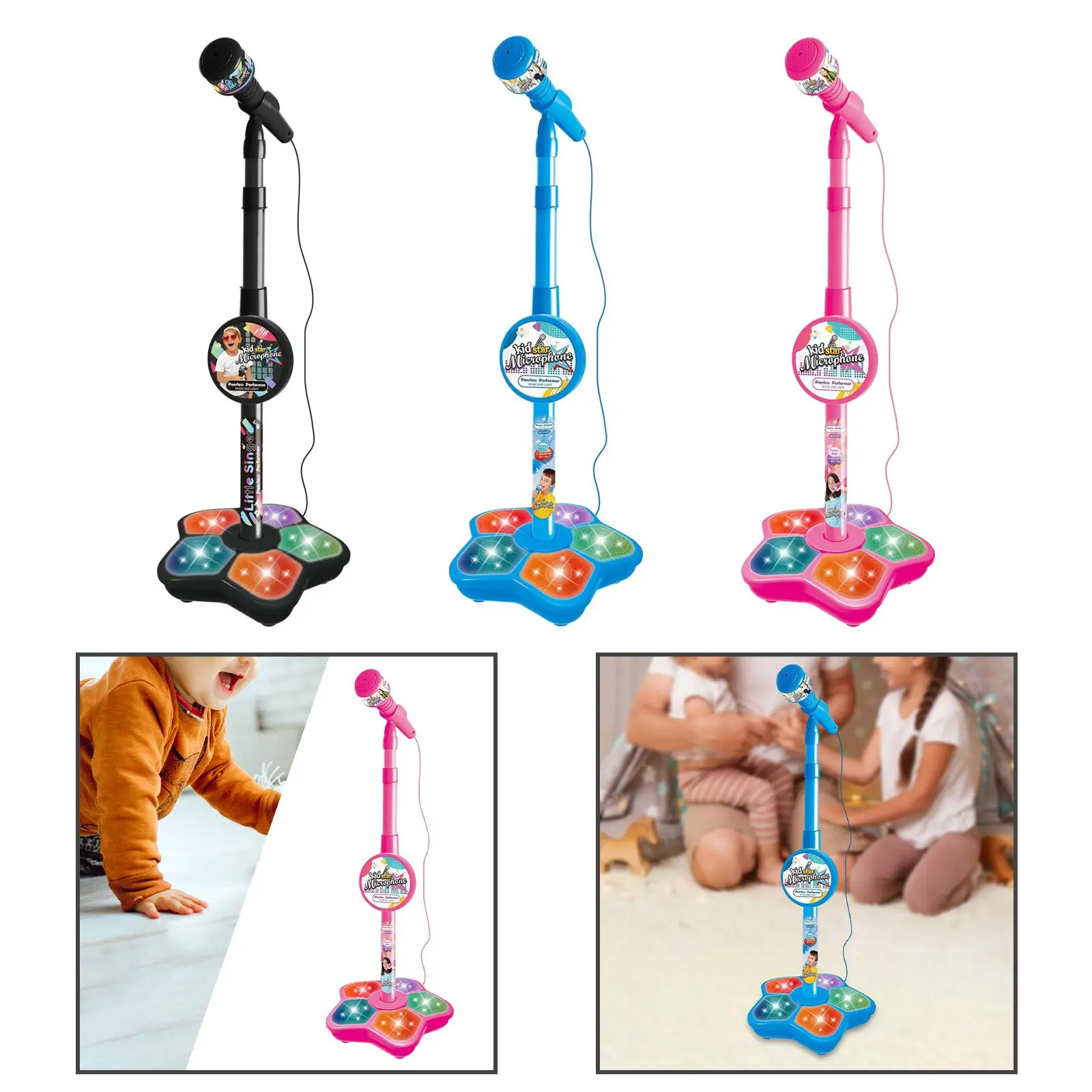 Imagem -04 - Microfone e Stand Brinquedos de Entretenimento para Crianças Máquina de Karaokê Brinquedos Musicais para Crianças Presentes de Aniversário para Meninos e Meninas com Mais de Anos