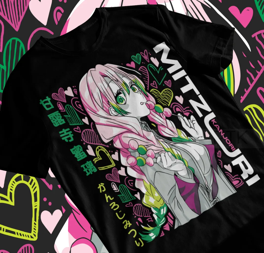 

Mitsuri T-Shirt Kanroji Demon Slayer Kimetsu No Yaiba Anime Nezuko Soft Tee