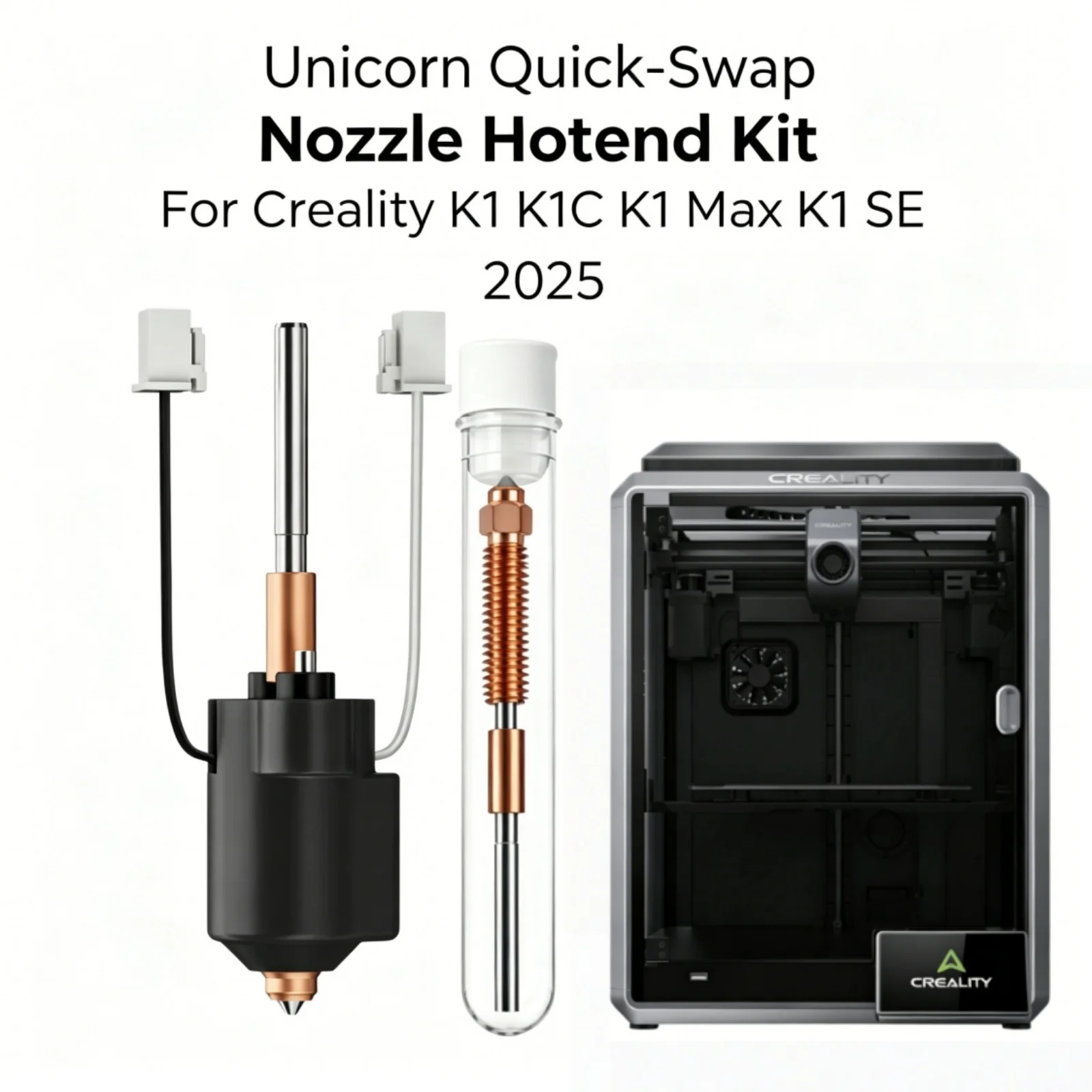 

For Creality K1 K1C K1 Max Hotend Assembly Kit Ceramic Heating Block, Multi Size 0.2-0.8mm Nozzle Replacement Spare Parts For K1