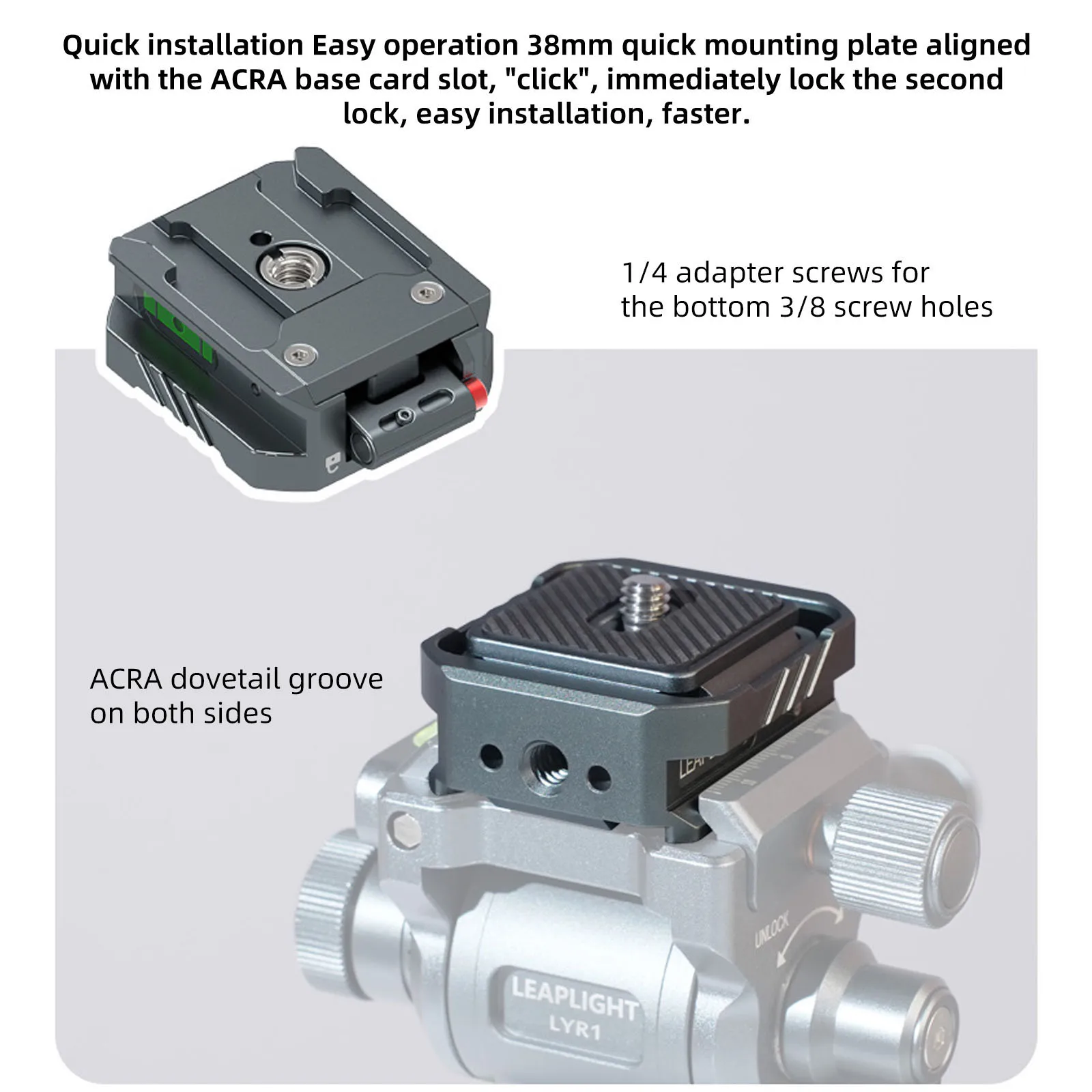 Kit de liberación rápida Akka totalmente metálico para cámara, montaje rápido para estabilizador Dji Zhiyun, cabezal de trípode, riel deslizante,