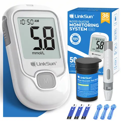 G-425-1 LinkSun Blood Glucose Meter Kit 50/100pcs Test Strips Lancets for Diabetes Monitor Digital Glucometer Blood Sugar Meter