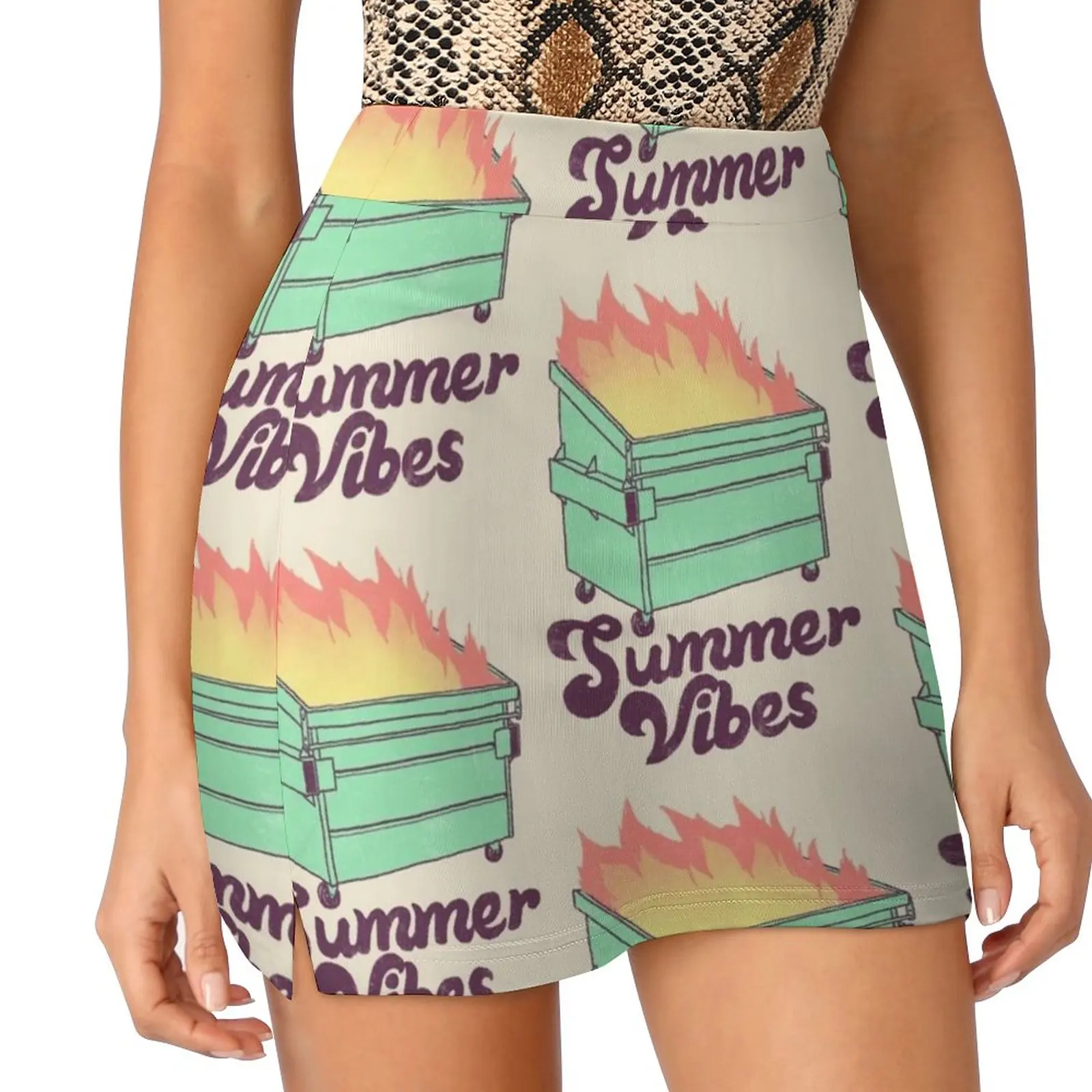 Summer Vibes Spódnica damska Sportowa spódnica z kieszenią Modna spódnica w stylu koreańskim 4Xl Spódnice Hot Heat Summer Vacation Vibes