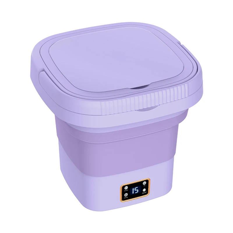 9L Folding Washing Machine with Dryer Bucket for Clothes Socks Underwear Cleaning Washer Portable Small Travel Washing Machine