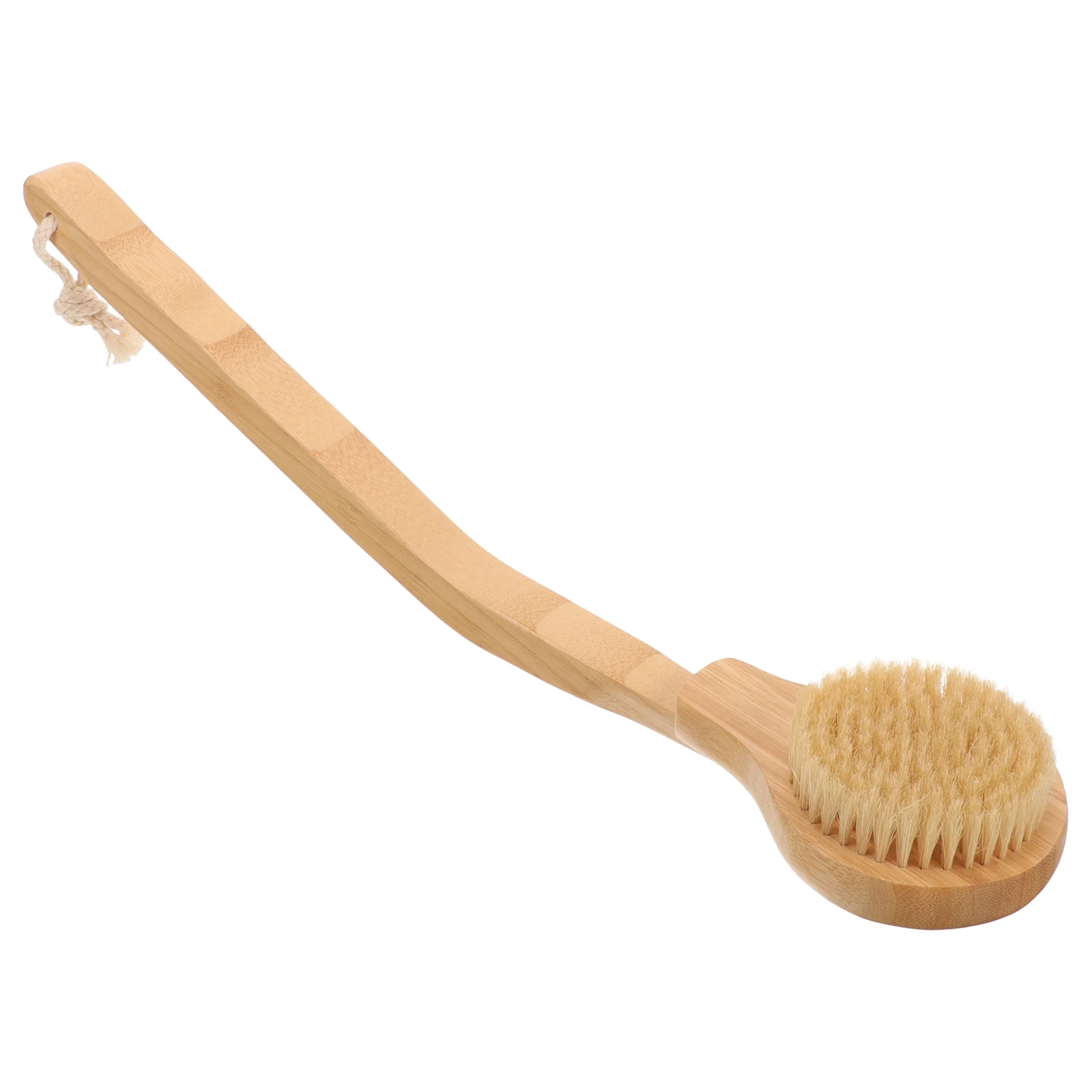 Bent Pole Wooden Bath Brush Back Scrubber for Shower Long Handle Cleaning Handles Elderly Cleaner Dry Brushing Body with