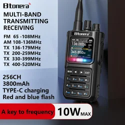 BTONERA BT8000 Full band Ham Radio Walkie Talkie 256CH Air Band Two Way Radio Station Aviation NOAA Police Marine River PTT