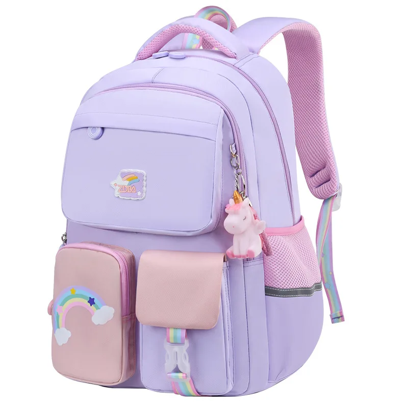 Kinder Waterdichte Kids Schooltassen Koreaanse Mode Regenboog Schouderband Schooltassen Voor Tieners Meisjes Rugzakken Mochilas