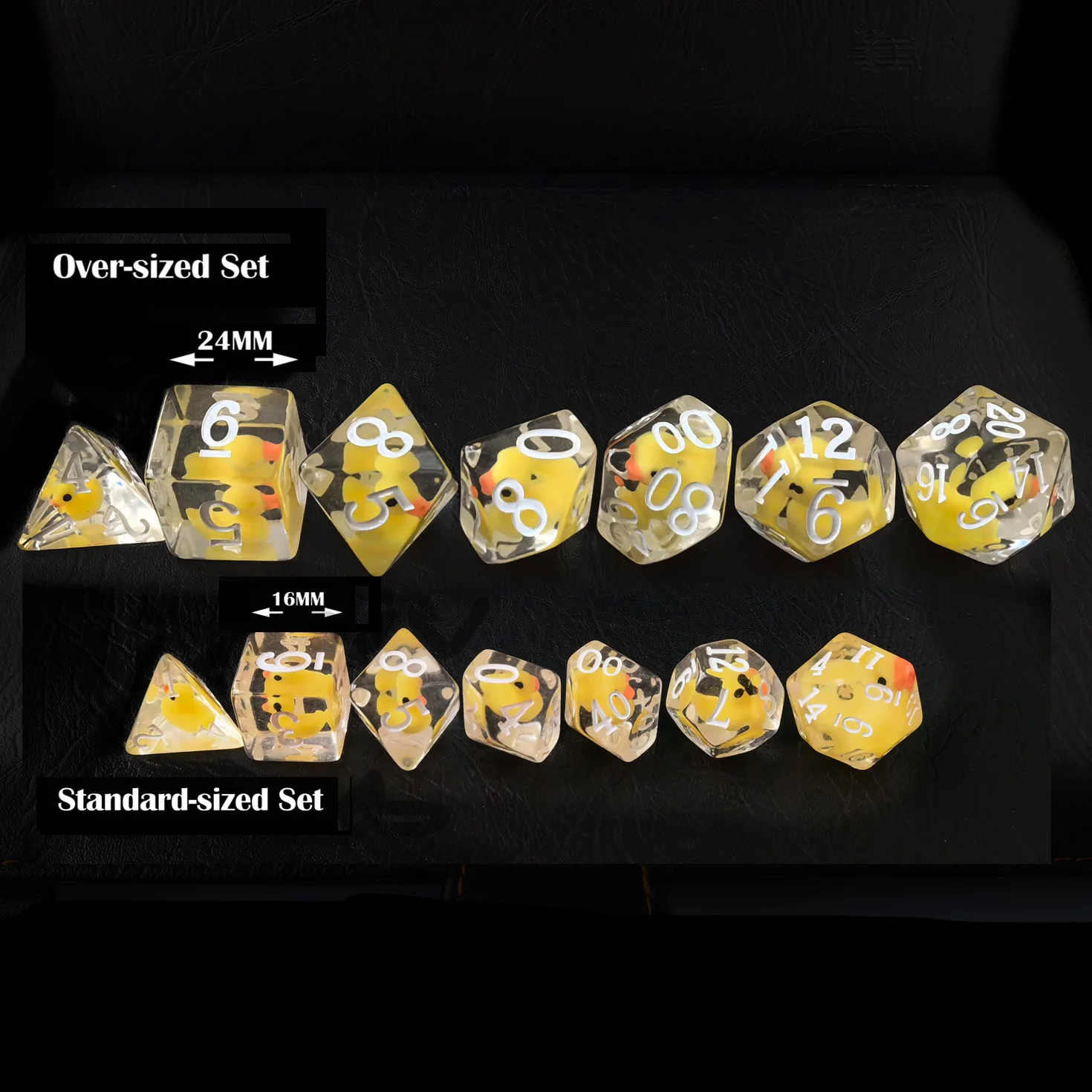 Bescon Oversized DND Animal Dice Set, Giant 7pcs Polyhedral D&D Dice Set, Big Sized RPG Dice Rabbit and Yellow Duck