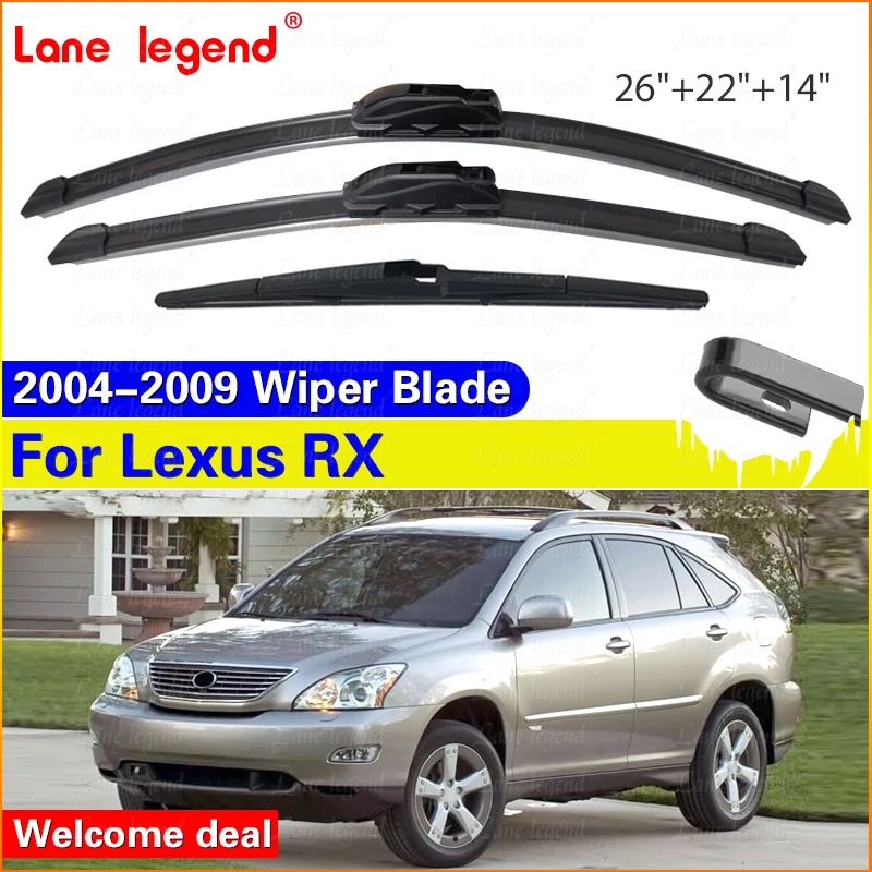 Wiper Front Rear Wiper Blades For Lexus RX XU30 RX330 2004-2009 Windshield Windscreen Window Brushes Car Accessories 26