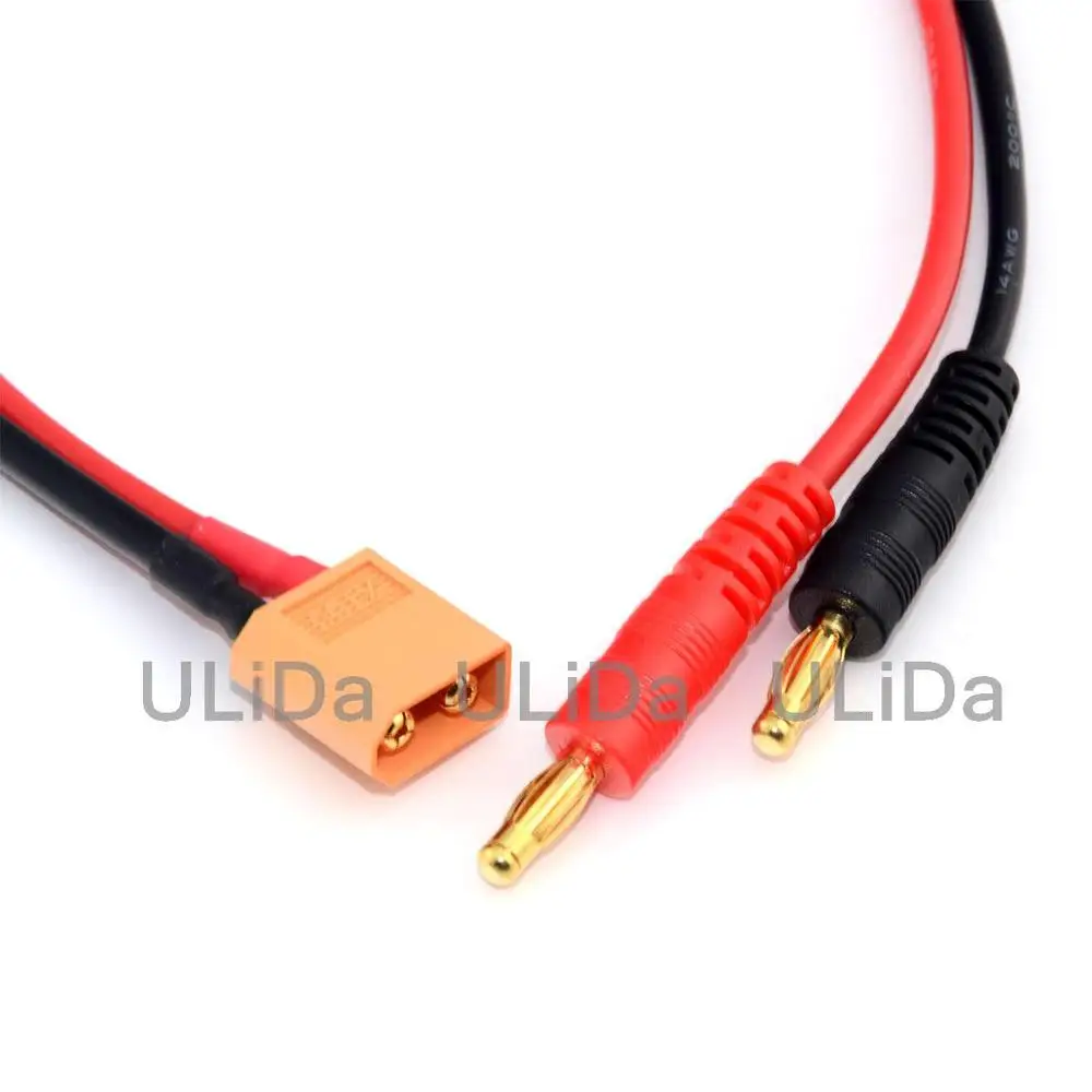 XT60 Male to Banana Plug 4mm Battery Charger Cable 14 Gauge Wire