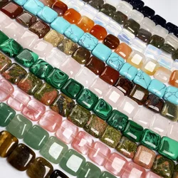 33pcs/string Natural Stone Malachite Faceted Square Beads for Jewelry Making DIY Necklace Bracelet Accessories Gift 12x12x5mm