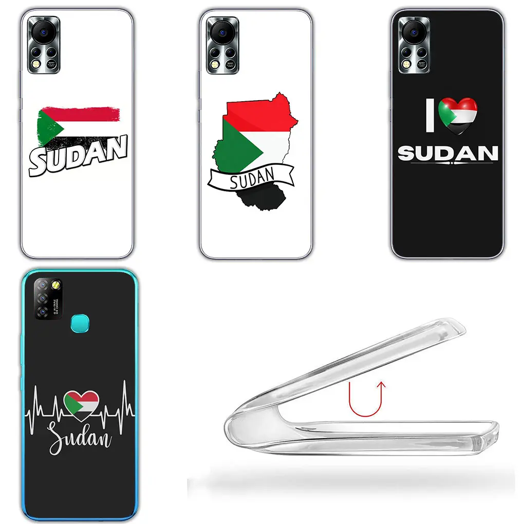 Custodia per telefono con emblemi bandiera del Sudan per Samsung Galaxy A04 A14 A23 A34 A54 M23 M33 M52 M53 M30S M31 M51 M21 custodia morbida Funda