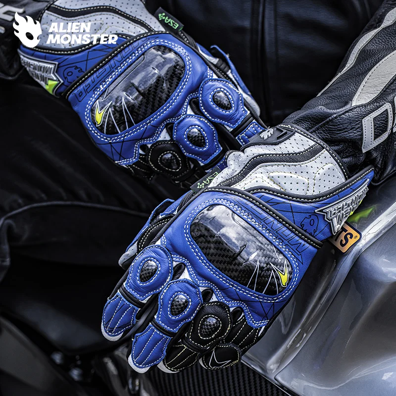 

Мотоциклетные мужские сетчатые дышащие мотоциклетные перчатки из натуральной кожи с сенсорным экраном, длинная версия, велосипед для бездорожья, мотокросс, гонки