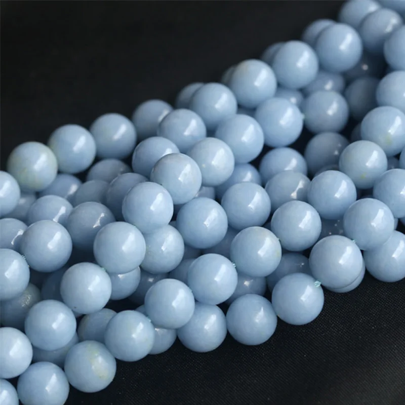 

Veemake Натуральный Синий Ангелит Аньдрит Celestite Круглые Бусины из Свободного Камня 3-18 мм Подходит для Ювелирных Изделий 04048