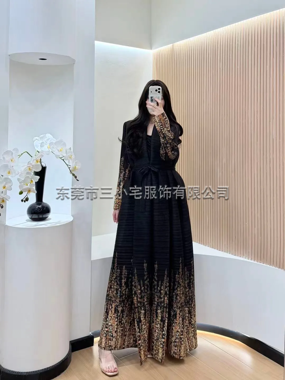 

Женская абайя KAF: плиссированная, роскошная, в стиле ретро, с принтом, свободного кроя, кардиган, для отпуска