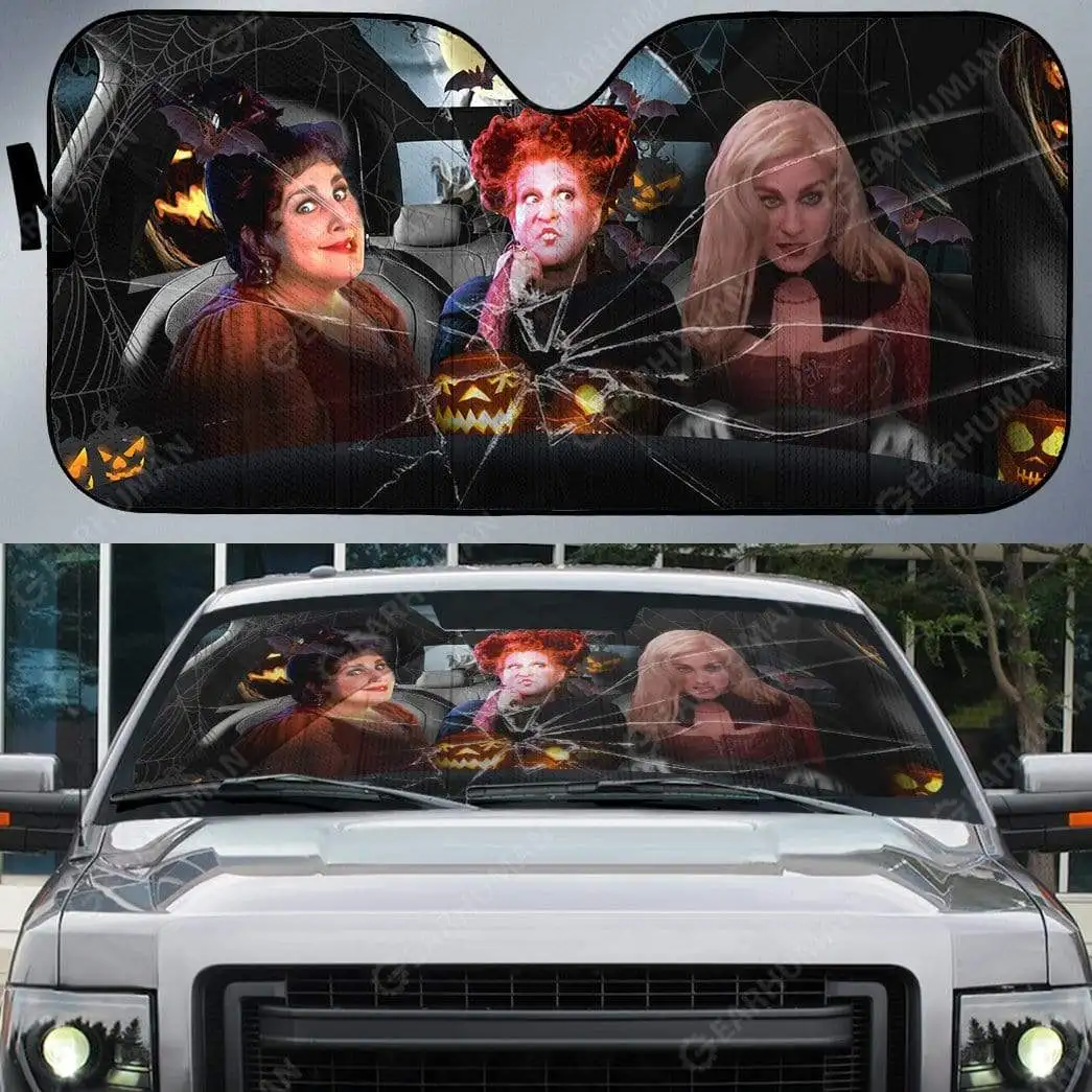 Hocus Pocus Car Sun Shade Sarah Sanderson Winifred Sanderson Mary Sanderson Car Windshield, Car Accessories