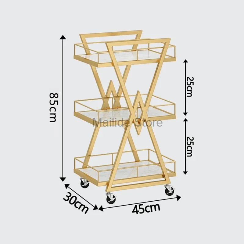 Ferro forjado Multi-Layer Storage Rack com rodas, carrinho de salão, carrinho de ferramentas de manicure, mobiliário doméstico, simples, moderno