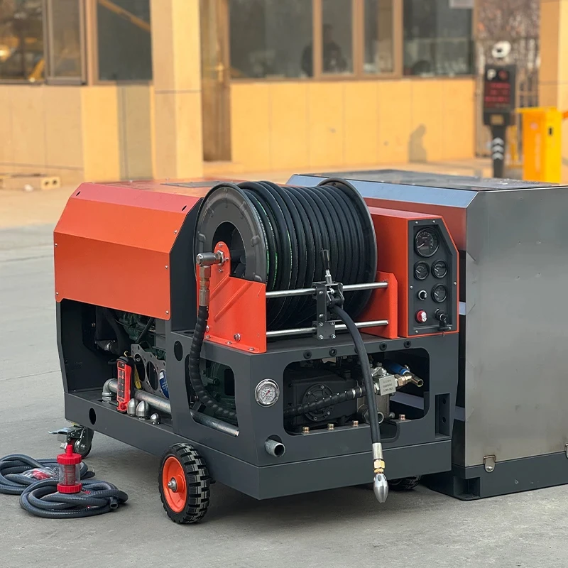 engine drives 550kg large sewage high pressure and large flow sewer dredging and cleaning machine