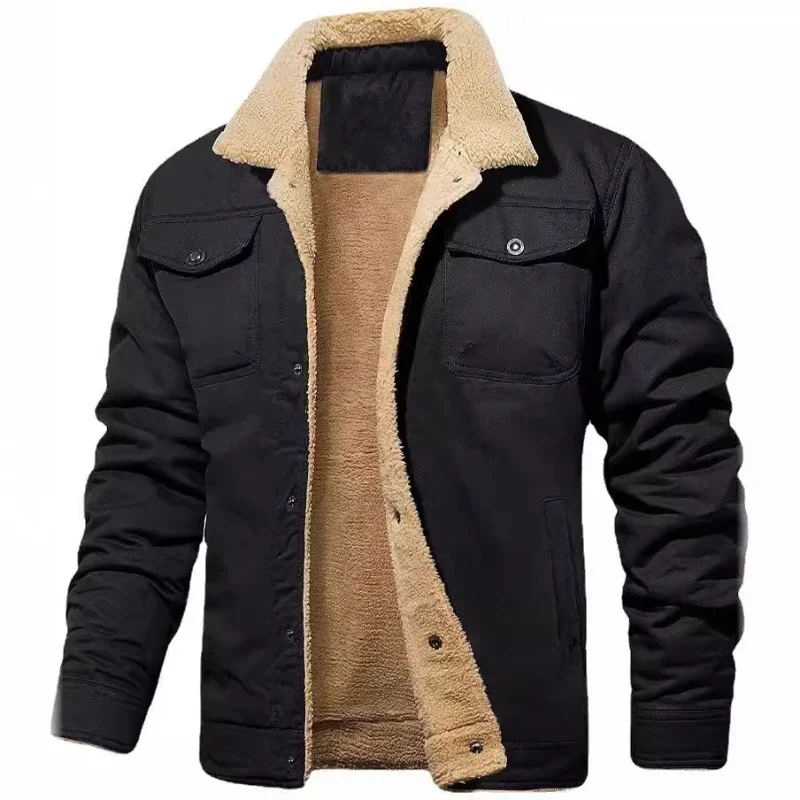 Chaqueta de otoño e invierno para hombre con tela de algodón cálida, ropa de trabajo, chaqueta informal de moda, top para hombre, ropa para hombre