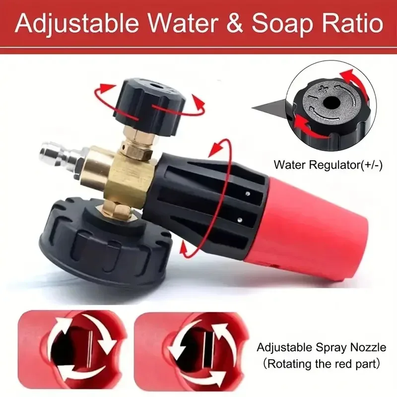 Ultimate Foam Cannon Kit for Pressure Washer Gun, 5 Nozzles, 1/4 Inch Quick Connect & Quick Release Accessories