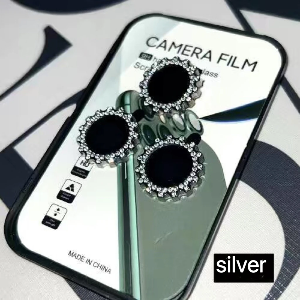 2-3Pcs For iPhone 15 16Pro Max 14Plus Diamond Ring Lens Protector Cover For iPhone 16 14 ProMax Lens Glass