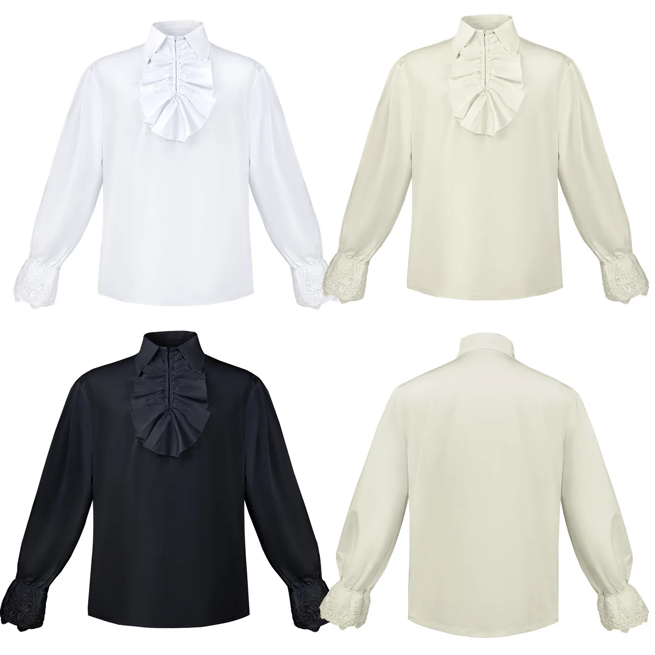 Рубашка для косплея пиратского вампира, средневековая винтажная гофрированная рубашка в викторианском стиле, эпохи Возрождения, одежда для Хэллоуина Рубашка для косплея пиратского вампира, средневековая винтажная гофрированная рубашка в викторианском стиле, эпохи Возрождения, одежда для Хэллоуина