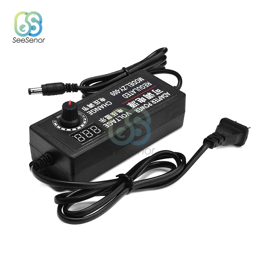 Adjustable AC To DC Power Supply 3V 5V 6V 9V 12V 15V 18V 24V 2A 3A 5A Power Supply Adapter AC100-220V to 12V 24V Volt Adapter