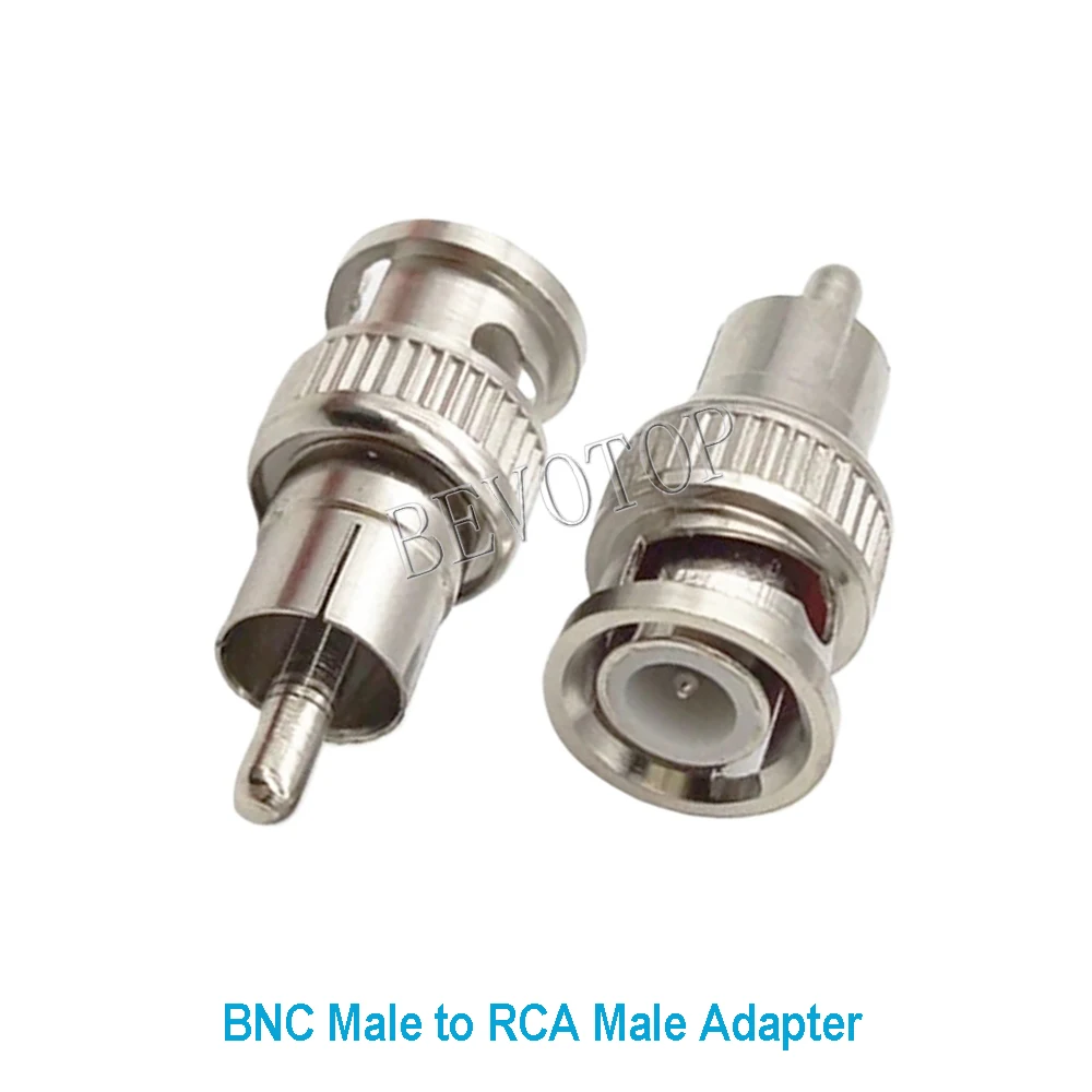 100PCS/lot BNC Male Plug to RCA Male Plug Straight for WiFi Radio RCA to BNC RF Coaxial Adapter Wholesales