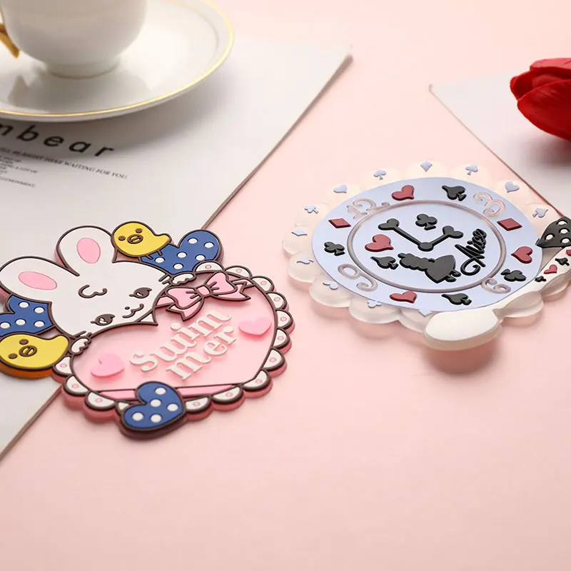 Cartoon Silicone Drink Coasters Cup Pads Mats Tableware Kitchen Insulation Pad