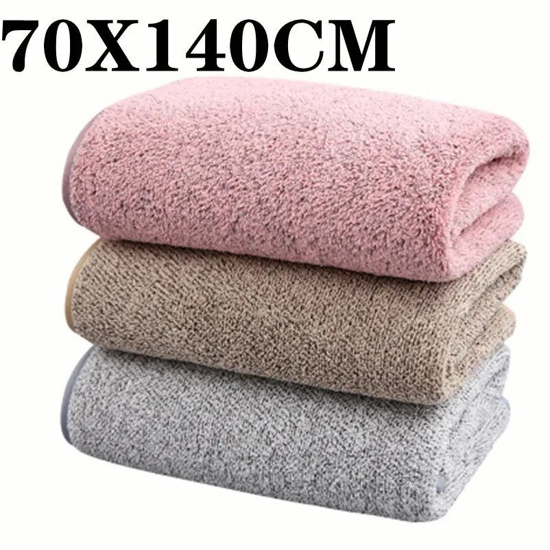 

thick and big Bamboo Charcoal Coral Velvet Bath Towel For Adult Soft Absorbent Microfiber Fabric Towel Household Bathroom Towel