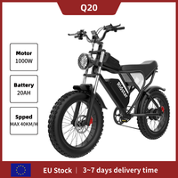 Ridstar Q20 Electric Bike 1000W Motor 48V20AH Battery E-Bike Dual Hydraulic Brakes 20 Inch Fat Tire E-bike