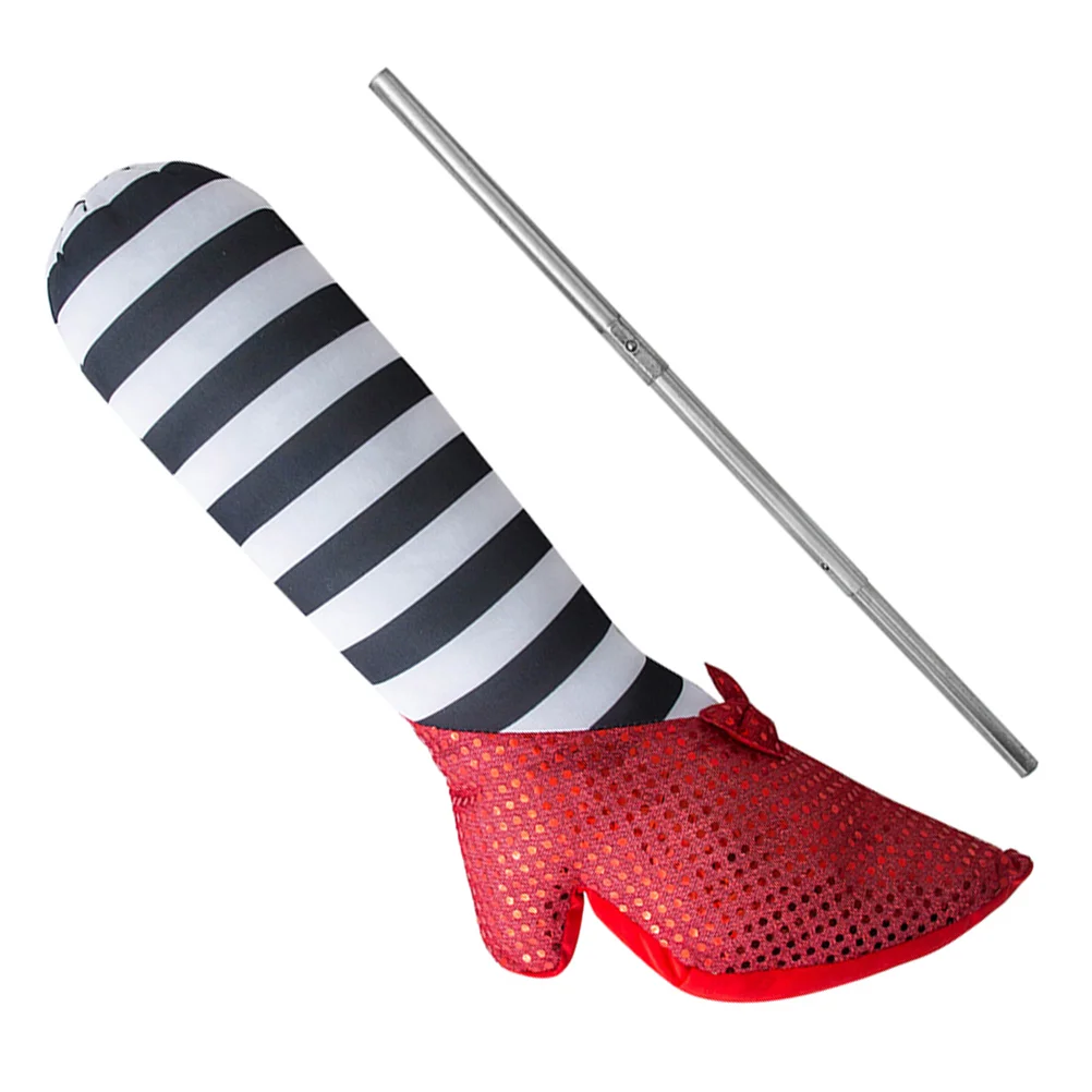 Fake Stripe Leg Scary Leg Props with High Heels Props Party Supplies Accessories for Halloween