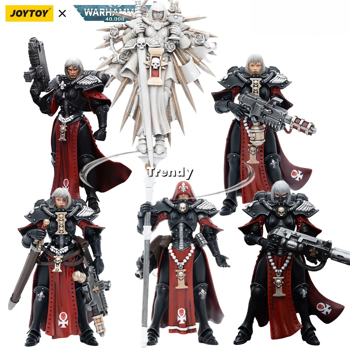 [البقعة السلع] JOYTOY Warhammer 40K 1/18 شخصيات الحركة Adepta Sororitas Battle Sister 5 قطعة نموذج عسكري أنيمي