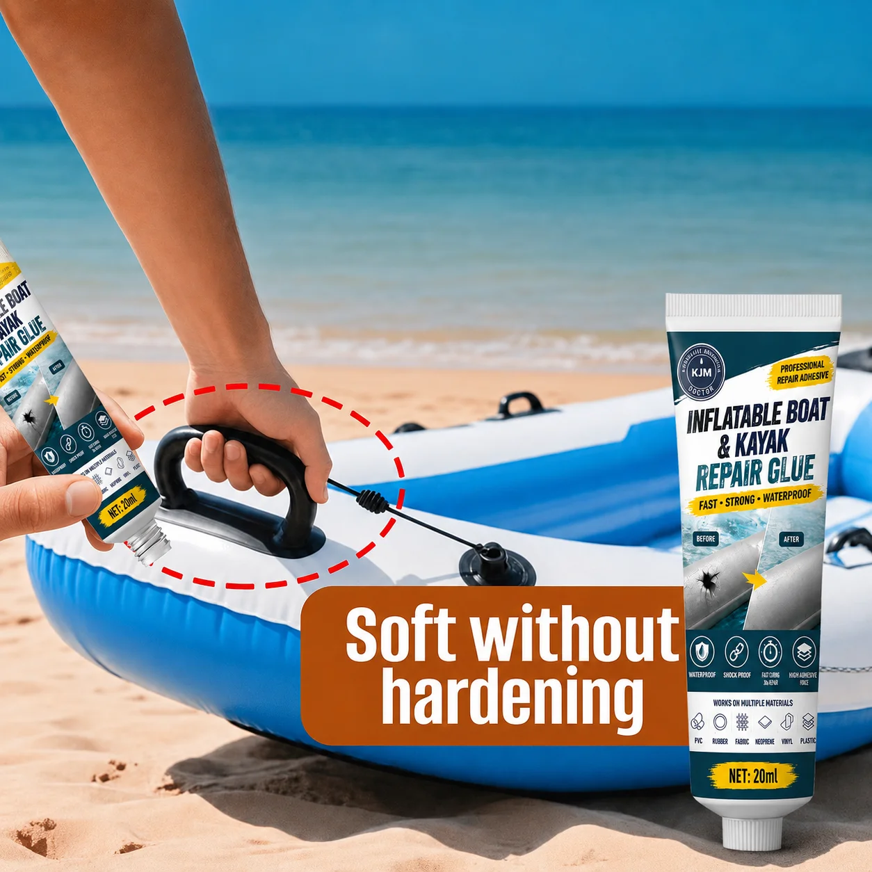 Waterproof Seal Glue Adhesive Repair Kit for Inflatable Kayak Rubber Boat PVC Swimming Ring Puncture Fix Boat Inflatables Repair