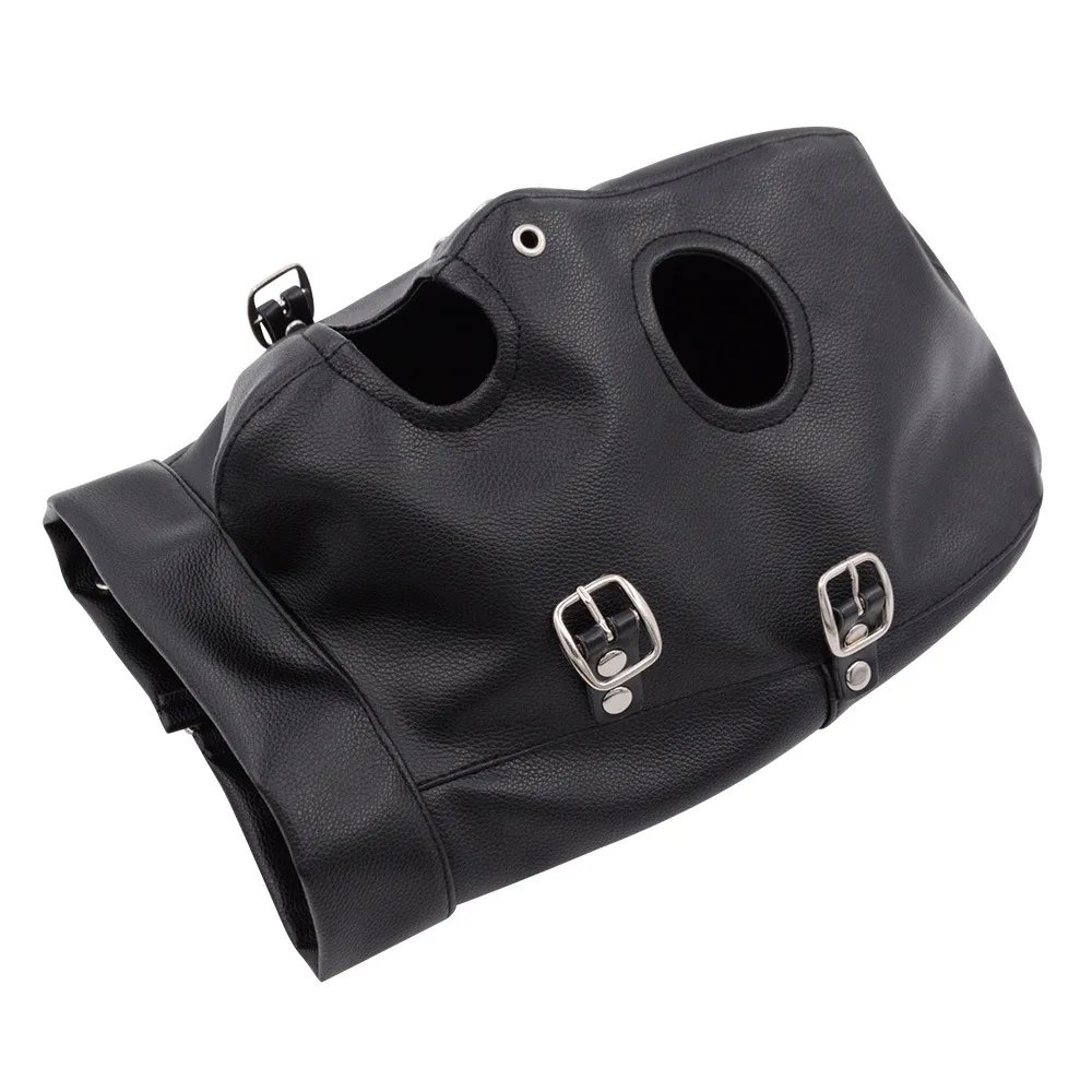 PU leather mouth farcito ball slave restraint hood mask fun training strumenti di tortura bocca farcito gioco per adulti forniture giocattoli del sesso