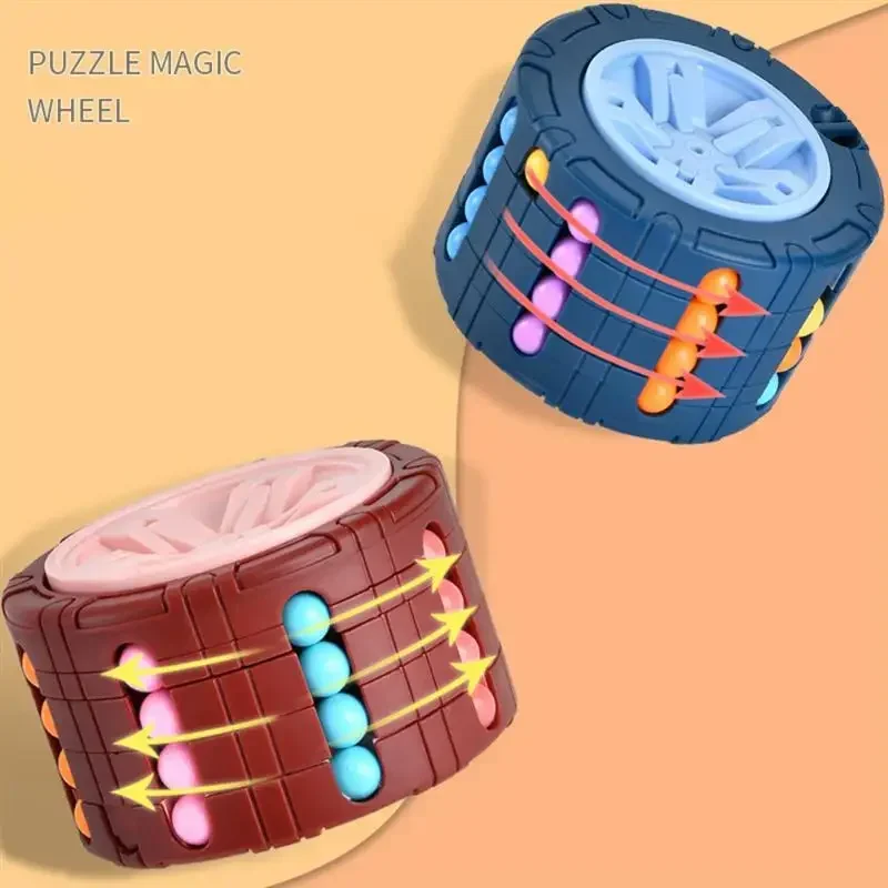 3D Cylinder Cube Toy Magical Bean Gyro Rotate Slide Puzzle Games Łagodzi stres Dzieci Edukacyjne Montessori Zabawki dla niemowląt Prezent