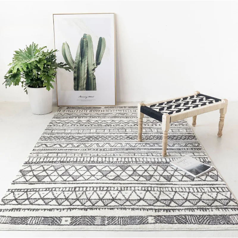 

Nordic Morocco Carpet For living Room Bedroom Vintage Geometry Area Rug Study Room Carpet Ethnic Style Floor Mat For Home Decor