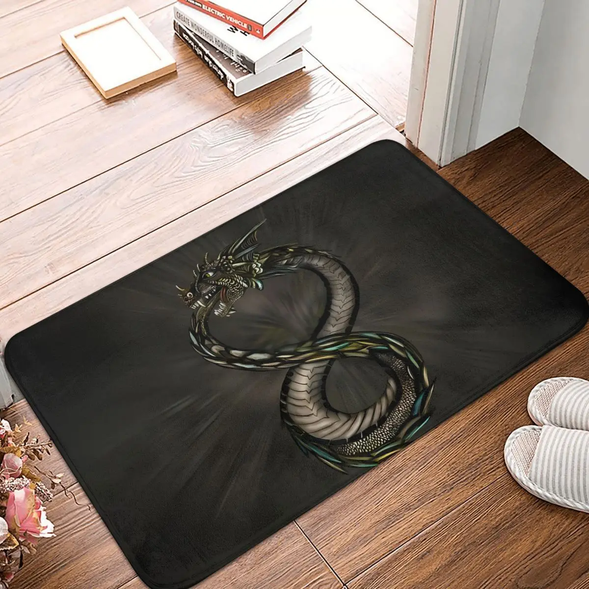 Ouroboros Infinity Dragon Ancient Egypt Digital Art Non-slip Rug Doormat Living Room Mat Balcony Carpet Indoor Decor