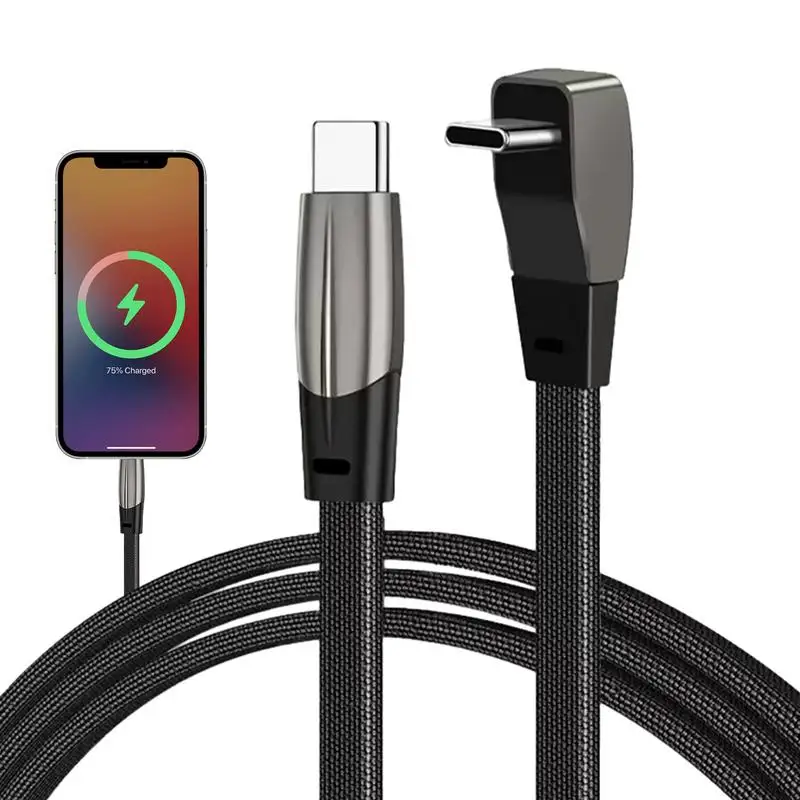 

PD60W 90 Degree USB C To USB C Cable Zinc Alloy Data Cable Elbow Cable For Car Fast Charging Cable Elbow Charger Data Cord