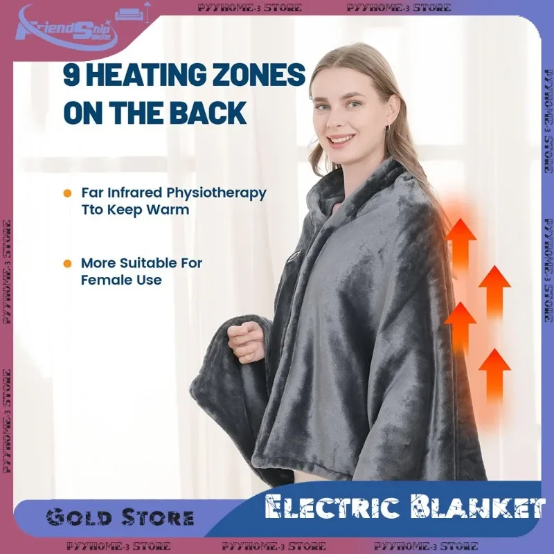 

USB Electric Heated Blanket 3 Heating Levels Coral Velvet Heated Mat Wearable Body Warmer Blanket Home and Office Heatingpad