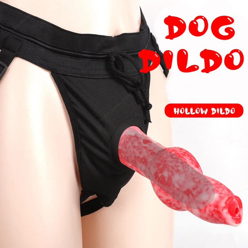 Soft Penis Sleeve Dog Jj Hollow Soft Wear Penis Simulation Couple Fun Reusable Condom Real Animal Dick Silicone Sleeve For Man