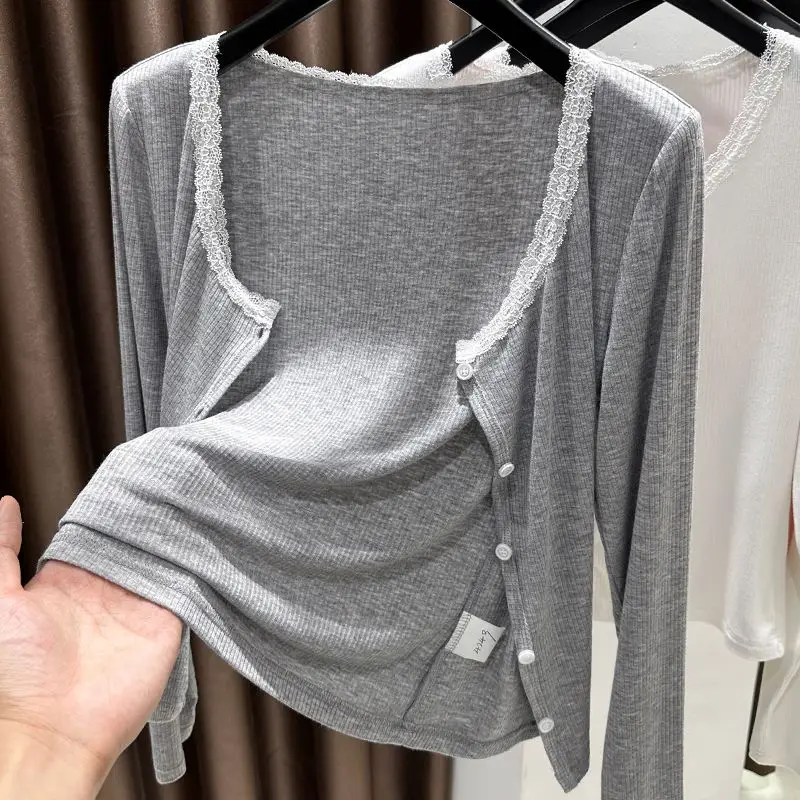 

Плюс размер Модальная шило Svel Long Sve Легкая ор Верхняя одежда с кружевной отделкой Летняя модная женская одежда