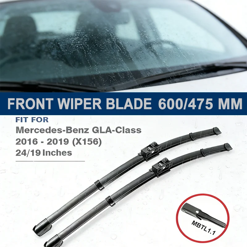 

24"+19" Front Windshield Wiper Blades For Mercedes Benz GLA Class 2016-2019 X156 - Car Windscreen Replacement Accessories 2017