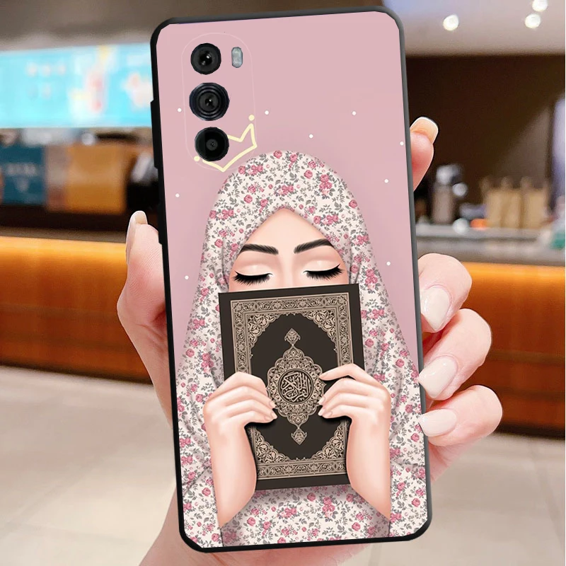 Phone Case For Motorola Edge 50 40 Pro 60 50 40 30 Ultra Neo Fusion Moto G85 G72 G53 G54 G84 G13 G32 Hijab Aesthetic Muslim Girl