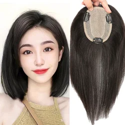 Full Hand Made Silk Base Women Toppers 10X12cm Sizes Natural Scalp Top Base Virgin Straight Human Hair Topper with Clips